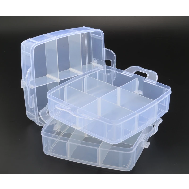 Caja de componentes de 3 capas, caja de herramientas de escritorio desmontable, tornillos, tuercas, broca, caja de almacenamiento, caja organizadora, caja de piezas