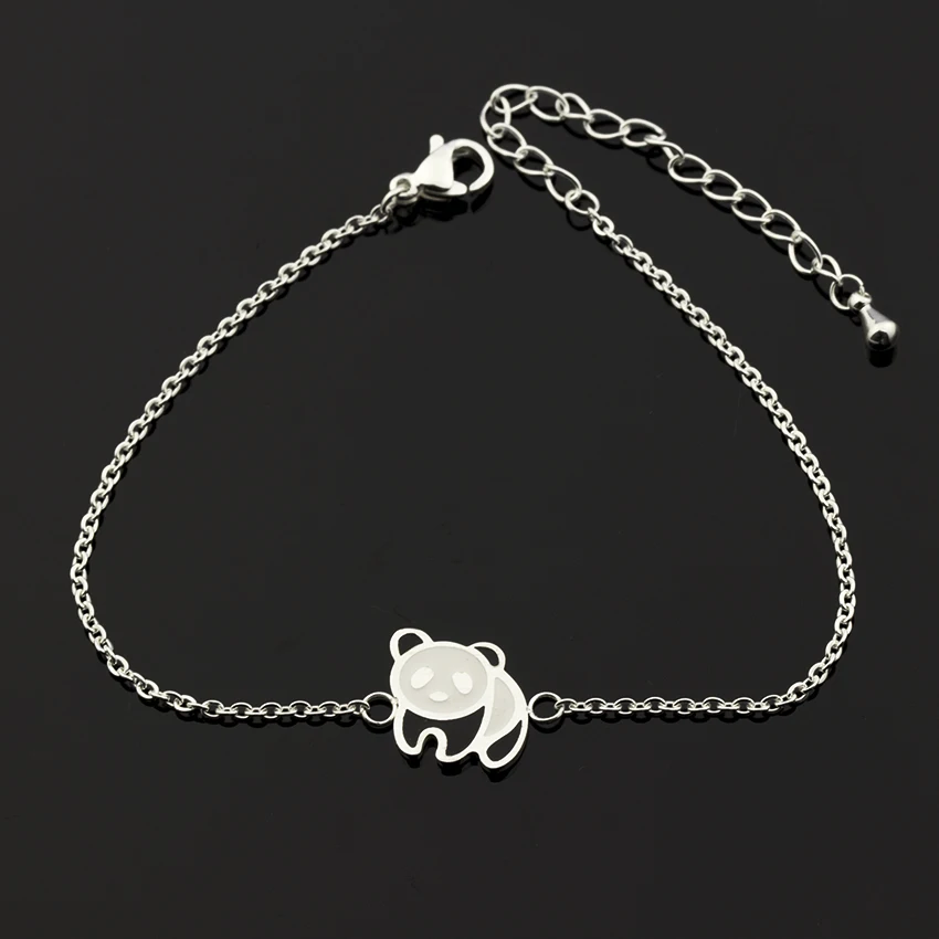 Персонализированные очарование панда браслет Для женщин Модные украшения комплект милый животных Медведь Серьги шпильки для дня рождения Best подарок