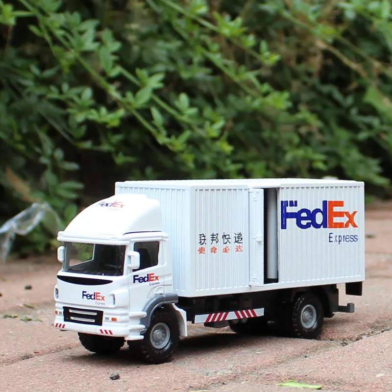 

Mikidual Toys for Children Die-cast Metal Car Models Slide Vehicles China post Fedex Express Truck Container Van 1:60