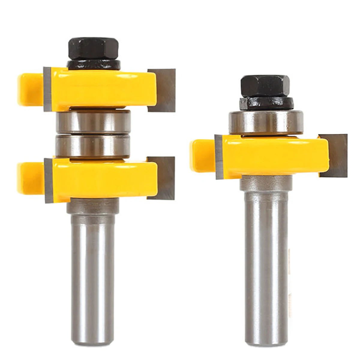 

2pcs Tongue and Groove Router Bit Set 1/2" Shank 2 Bit 1-1/2" Stock Woodworking Cutter For Milling Tools