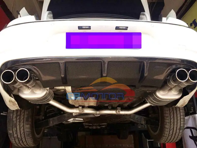 Real Carbon Fiber R-Line Style Rear Bumper Lip Diffuser Spoiler For Volkswagen CC 4Door Dual Side Dual Exhaust Sedan 2012UP