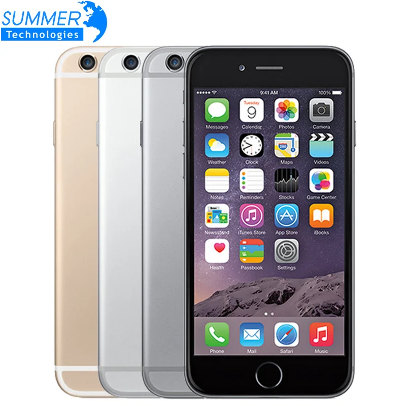 Original desbloqueado Apple IOS iPhone 6 IPS teléfonos 1 GB RAM 16G 64G 128g ROM GSM WCDMA LTE huella de teléfonos móviles