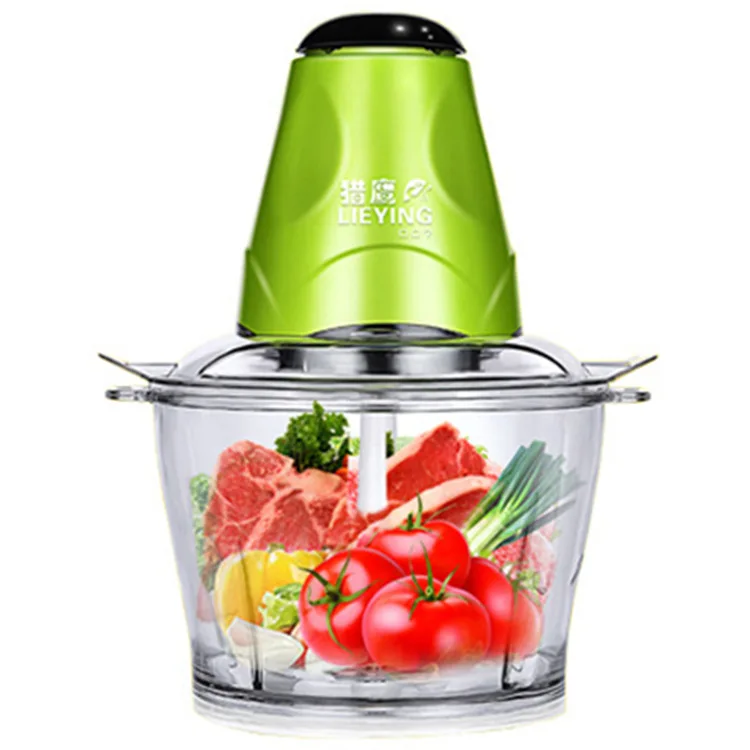 

Automatic Electric Meat Grinder Multi-function Food Processor Home Spice Fish Meat Chopper 200W 2L Quality Plastic 2 Gear
