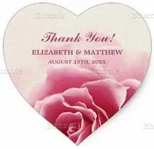 1.5inch Elegant Pink Rose Design Wedding Favor Stickers