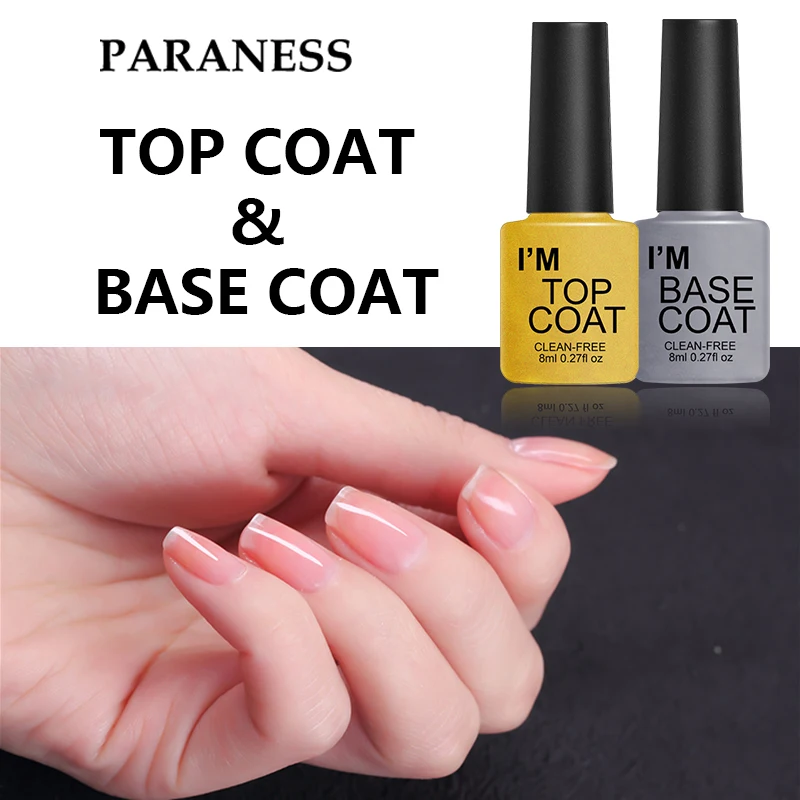 Paraness Rubber Base Shiny Sealer Manicure Set Soak Off Top Base Nail
