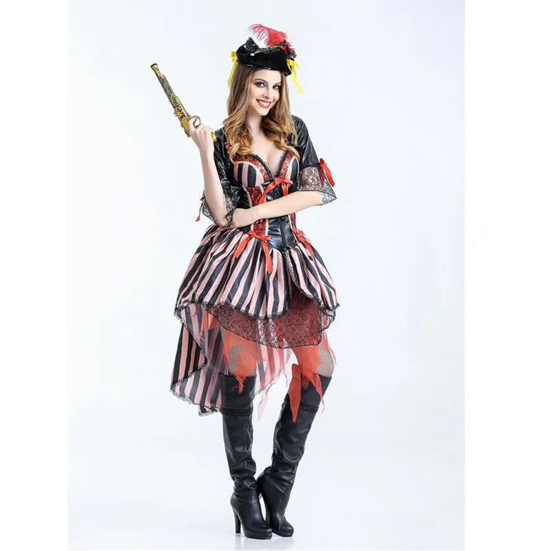 Пиратский костюм для косплея для женщин Хеллоуин, Пираты, вечерние костюмы для косплея, женская одежда, свободный размер на выбор