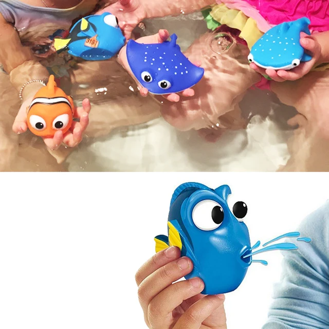 HOT Lovely Baby Bath Toys Water Spraying Squeeze  Sounding Debbling Toys Kids Float Water Tub Rubber Bathroom Play Animals 1