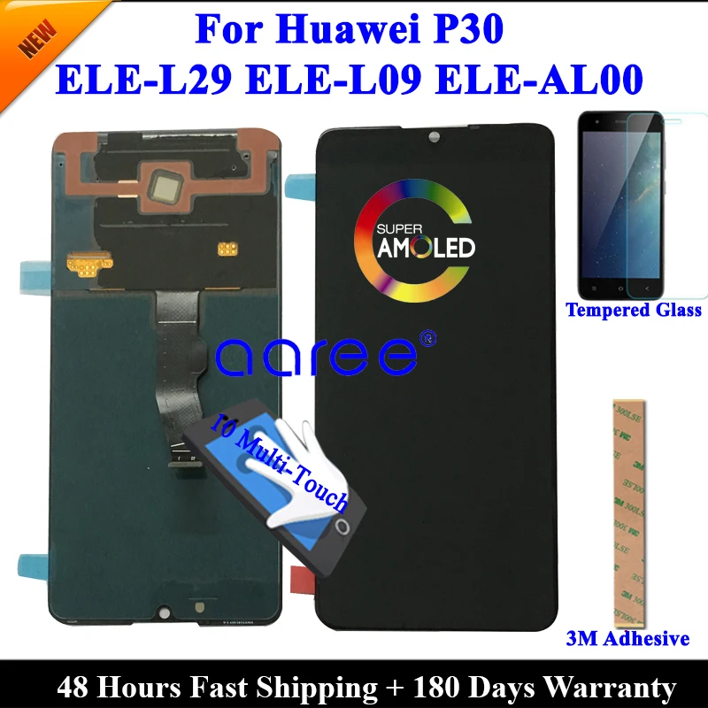 Протестированный Оригинальный ЖК дисплей OLED для Huawei P30 LCD ELE L09 сенсорный экран