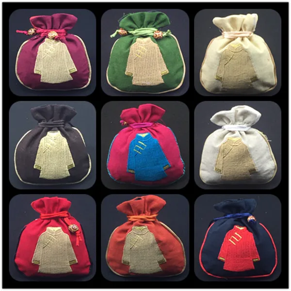 Украшение творчество в старинном стиле подарочные сумки Китай вышивка сумка маленькая Рождественская конфетка сумка маленькая хлопчатобумажная ткань, мешок со шнурком мешочек с подкладкой