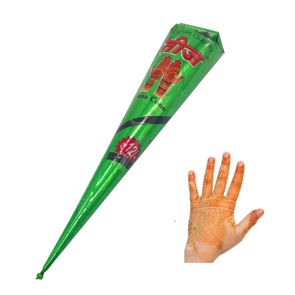 

1X Brown Henna Temperory Tattoo Paste Cones For Body Art Fashion Henna Tatoo