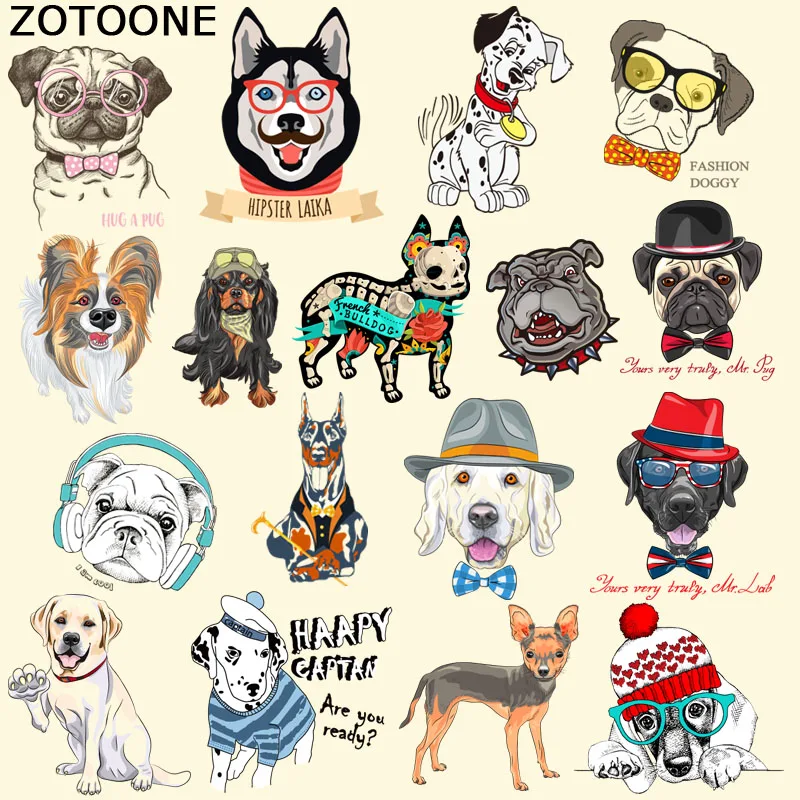 ZOTOONE мультфильм нашивки в форме собак Железный На переводной наклейке для одежды
