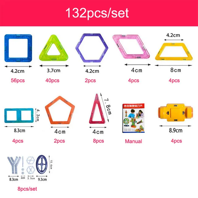 32-352 шт Мини магнитные блоки Сделай Сам Магнитный конструктор Набор для строительства модель и строительная игрушка неограниченное количество creativit игрушки для детей - Цвет: 132pcs