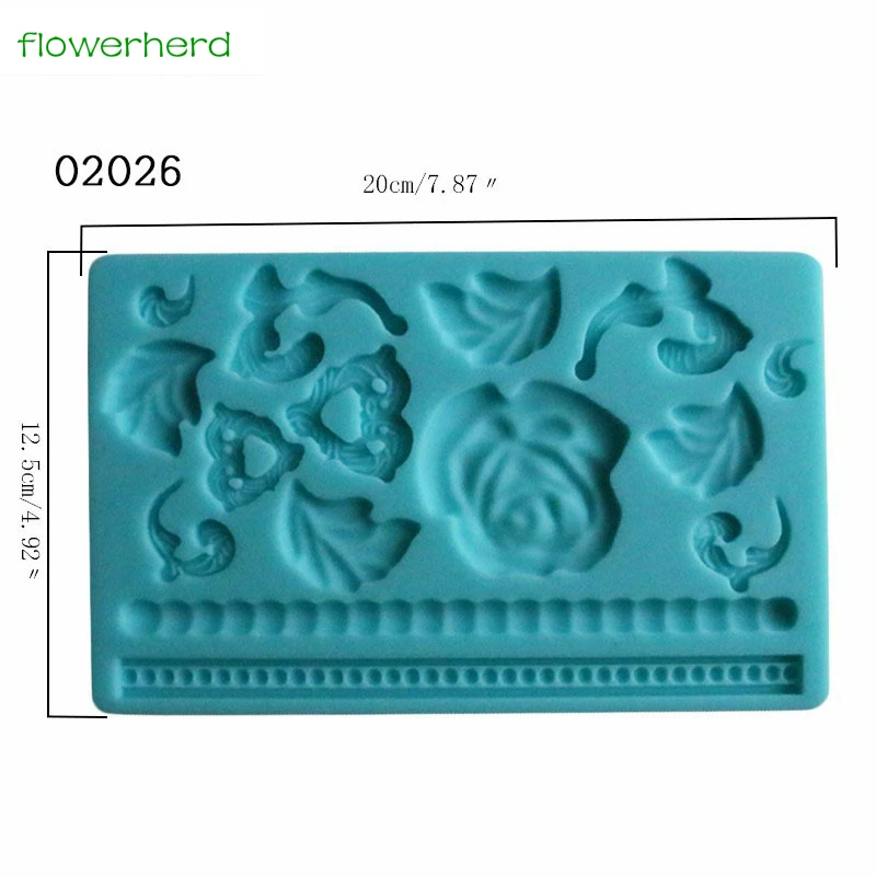 Силиконовые формы Роза барокко Fondant (Сахарная паста для десен пресс форма тортов