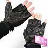 Leather half finger gloves men's 100% full leather stitching sewing 2022 outdoor sports riding driver sheepskin gloves ► Photo 3/6