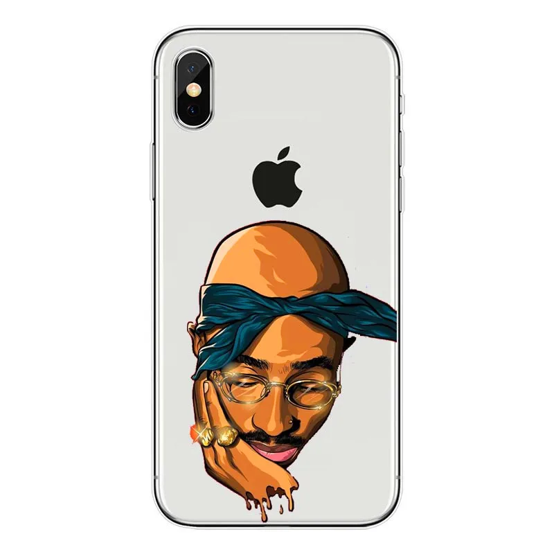 2Pac Makaveli Tupac Amaru Shakur transparent silicone soft TPU Phone Cover Case For iPhone 4 5 6 Plus 7 8 Plus X Fundas Coque