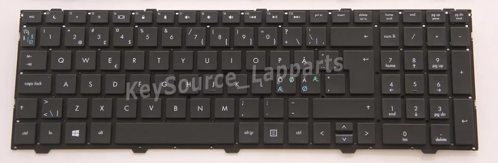 HP PROBOOK 4540S ORIGINAL NORDIC QWERTY KEYBOARD 701485-DH1 DÉFAUT KEY