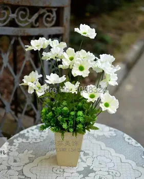 

Silk Daisy with vase ,Craft fabric flower ,Home Decor Wedding Party Event artificial daisies , Product code 0366