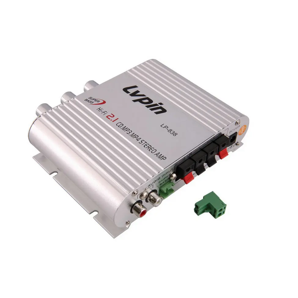 Mini HiFi Sliver 12V 20W CD MP3 Radio coche Auto Motor barco inicio Audio estéreo altavoz amplificador BOOSTRER Verstarker vehículo
