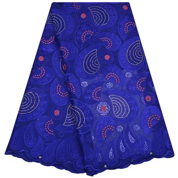 

High Quality Swiss Voile Lace 2018 Blue African Voile Swiss Lace Fabric African Swiss Cotton Voile Lace Fabric For party S1217