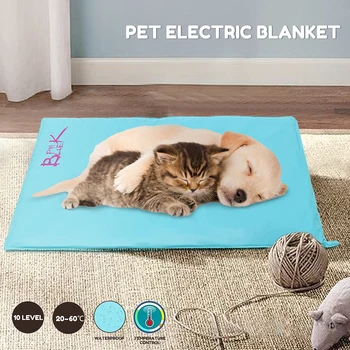 

10 Level 30W Electric Pet Heating Mat Waterproof Warming Winter Pad Dog Cat Bed Adjustable Heated Carpet 60x40cm