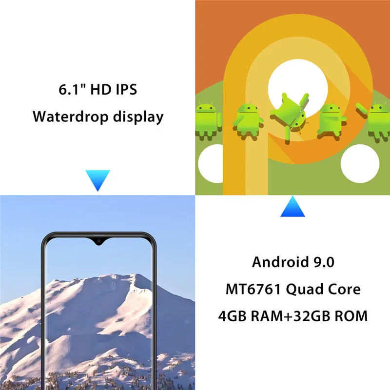 Смартфон LEAGOO M13, ОС Android 9,0, 6,1 дюйма, HD ips, дисплей в виде капли воды, 4 Гб ОЗУ, 32 Гб ПЗУ, MT6761, 3000 мАч, две камеры, 4G, мобильный телефон