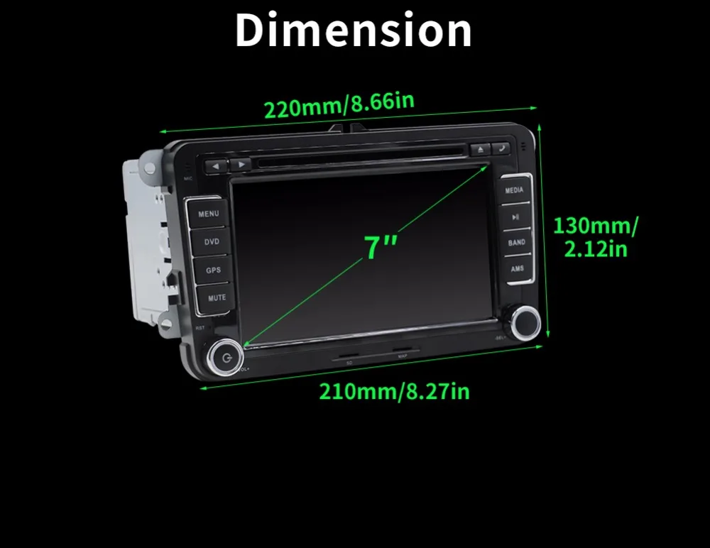 Cheap Autoradio Double 2Din Android 7.1 Car radioStereo DVD Player Radio GPS Sat Nav NAVI WIFI for Golf Jetta Passat vw polo Bluetooth 4