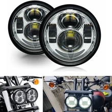 חדש 4.65 אינץ עבור הארלי אופנוע כפול LED פנסים עם DRL halo עבור הארלי Dyna שומן בוב FXDF דגם מנוע LED פנס