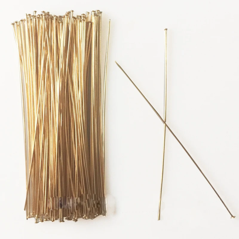 

Light Yellow Gold Color T Shaped Needle Half Round T pins For High Quality Jewerly Charms Making DIY Jewelry Accessories
