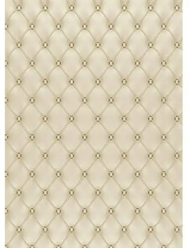 5x7FT Light Soft Cream Color Tufted Leather Pattern Diamonds Buttons