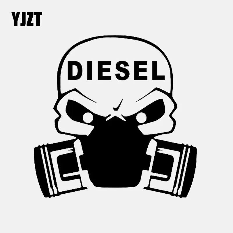 

YJZT 15CM*15CM DIESEL VINYL DECAL GAS MASK CAR STICKER Black/Silver C3-1040