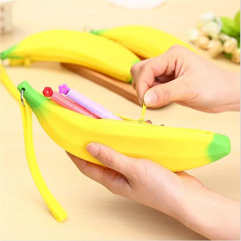 Cute Kawaii Banana Pencil Case Korean Stationery Novelty Pens Bag
