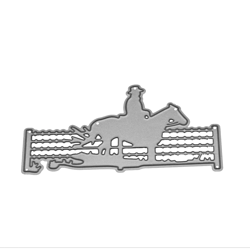 الحصان ركوب سكين قوالب السياج الإطار المعدني قطع يموت بطاقات صنع DIY سكرابوكينغ الصورة/ألبوم بطاقة عيد ميلاد النقش يموت