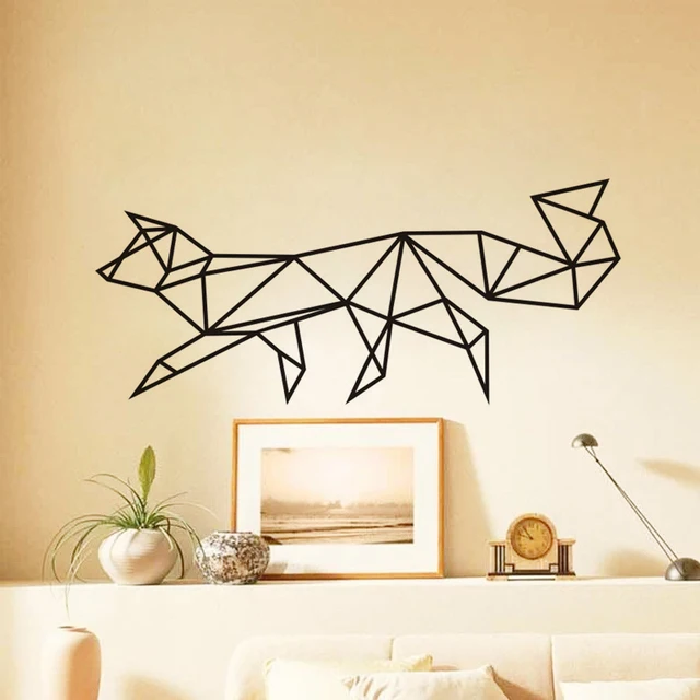 Geometric Fox Wall Stickers Home Decor Living Room Removable Geometric Fox Wall Stickers Home Decor Living Room Removable Decals Vinyl Art Wallpaper Decoration