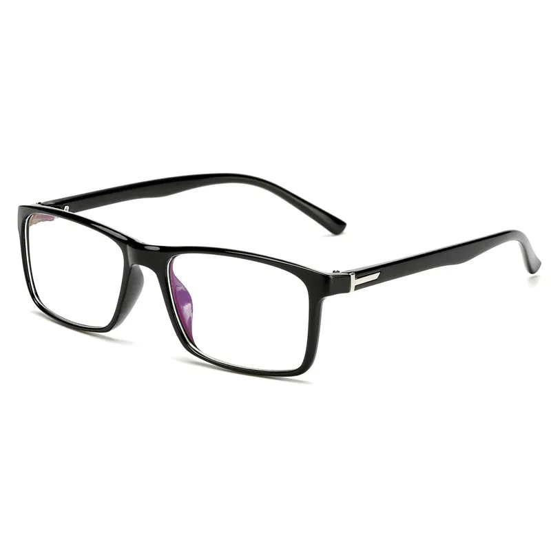 Новые Классические Мужские квадратные очки синяя оптическая оправа прозрачные Модные женские Ретро Винтажные оптические очки для чтения - Цвет оправы: Bright Black