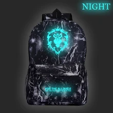 World of Warcraft, Светящийся рюкзак, школьные сумки, модный,, с узором, снова в колледж, Mochila, для студентов, мальчиков, девочек, рюкзак