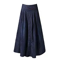 Voobuyla Новинка 2018 года осень джинсы для женщин юбка для Высокая талия Кнопка джинсовые юбки плюс размеры S-6XL повседневное плиссе