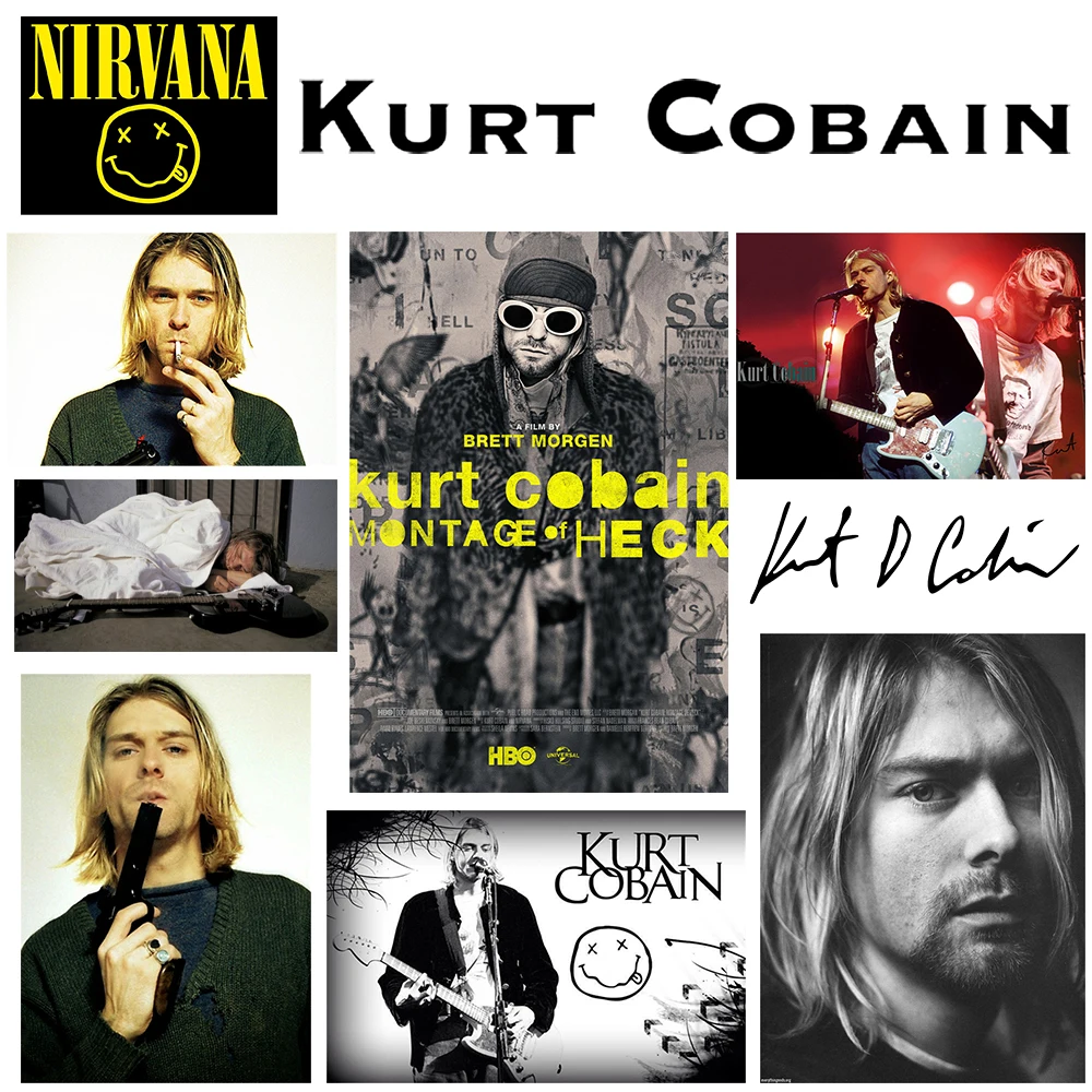 Kurt Cobain nirvana Vintage Retro rock band music Guitar
