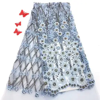 

African Lace Fabric 2018 High Quality Lace 3d Applique Embroidery Tulle French Lace Fabric For Wedding Lace JX2360