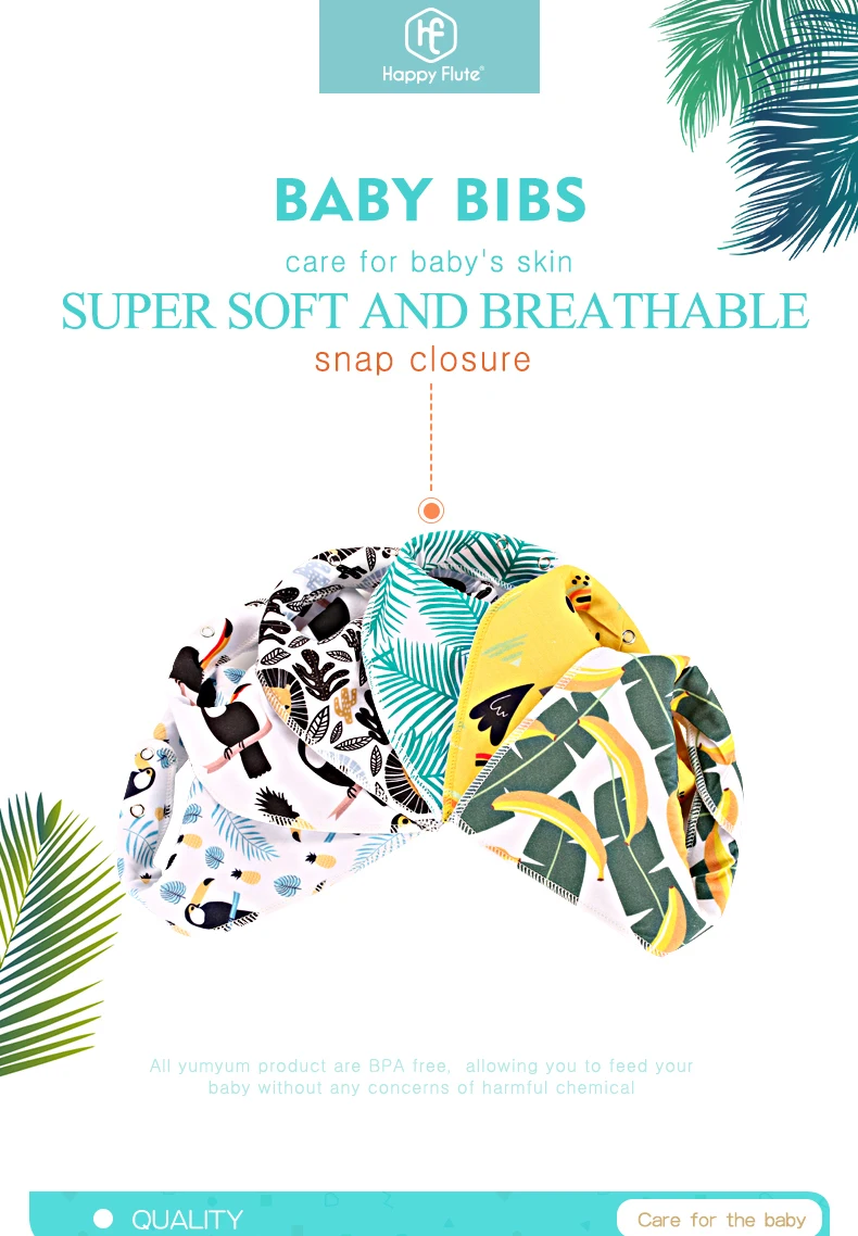 Conjunto de Algodão Lenço do Bebê Coisas do Bebê Flauta Feliz Peças Set Lavável Moda Babadores Unisex Bandana 6 - 2 High Quality Mamãe e Bebê