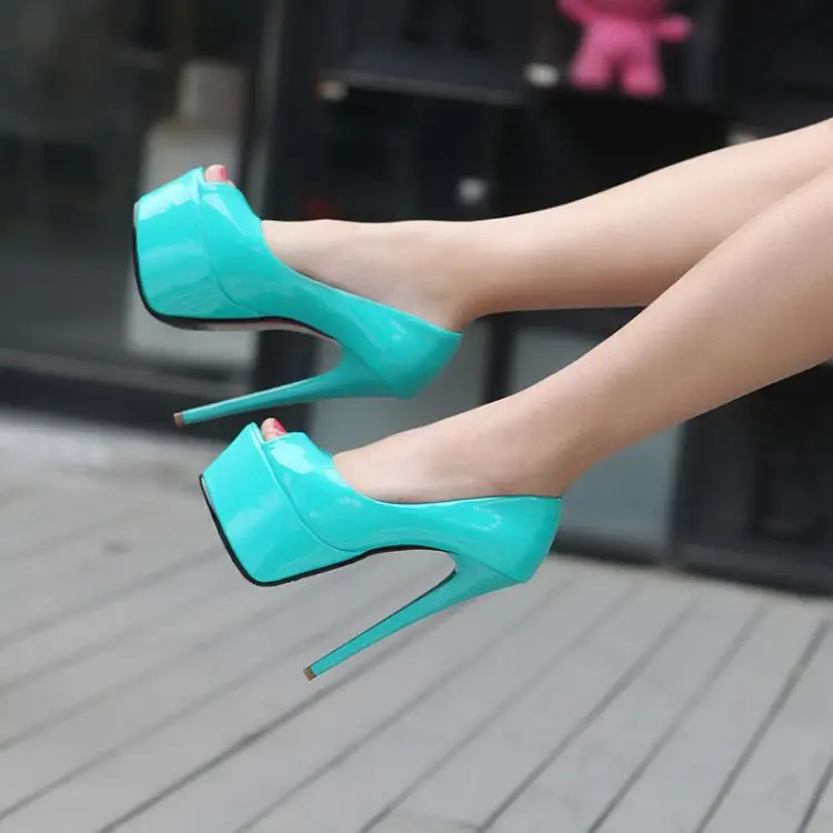 neon blue pumps