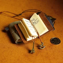 Мини-блокнот ручной работы из натуральной кожи, блокнот в винтажном стиле, школьные принадлежности