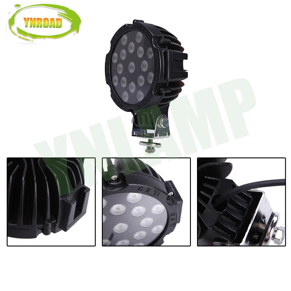 YNROAD 2 шт. 51 Вт 7 дюймов led рабочий свет СИД управляя свет 51 Вт 7 дюймов led внедорожник свет или внедорожник, ATV, UTV, используйте 3570LM желтого цвета