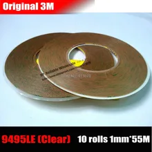 10 рулонов(1 мм в ширину)* 55 метров тонкий 3 м 300LSE 9495LE клейкая лента, водонепроницаемый Hi-Temp сопротивление телефон Pad планшет экран отделка