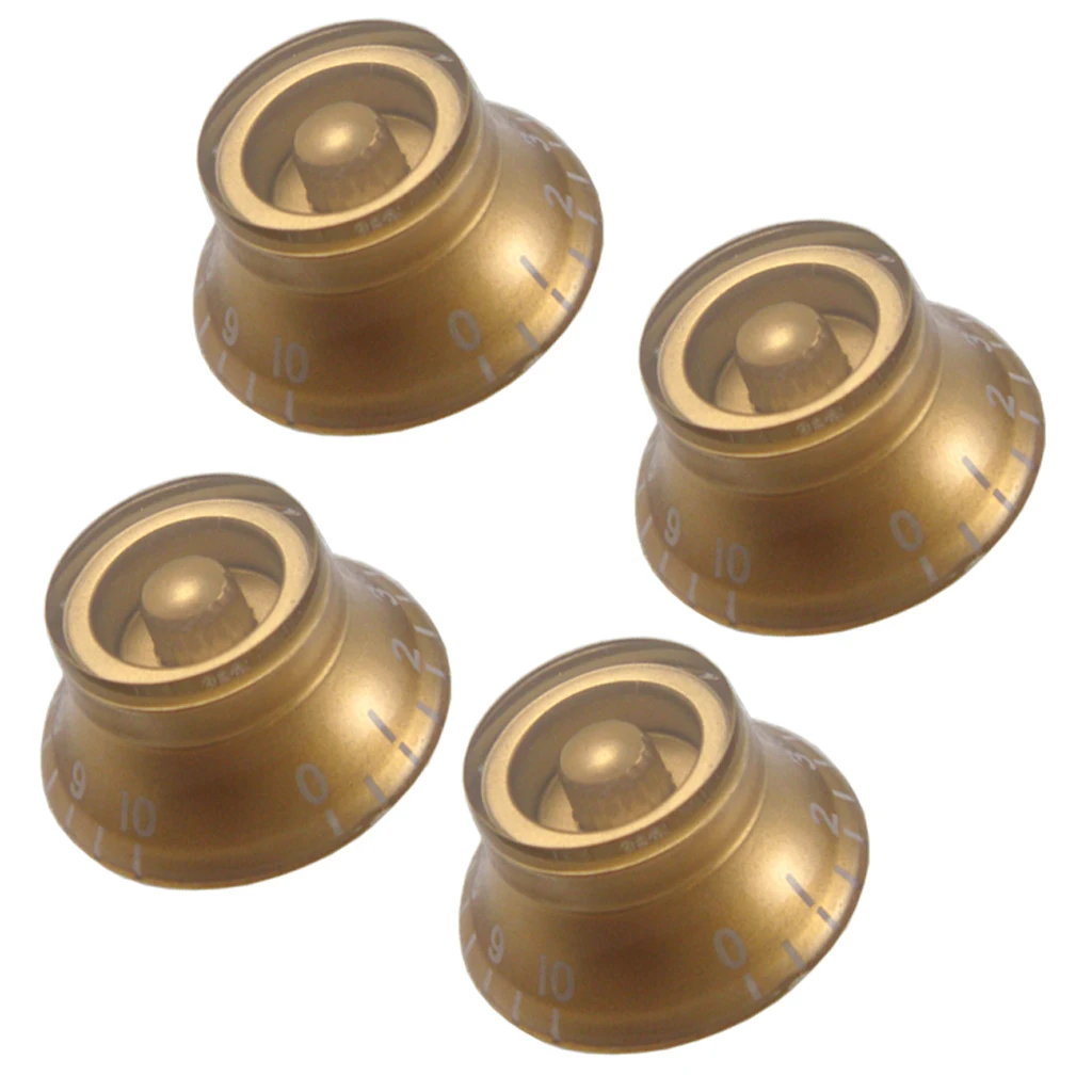 4 Pcs Acrylic Volume Tone Control Knobs with White Numbers Replacement Guitar Control Buttons for LP Electric Guitar