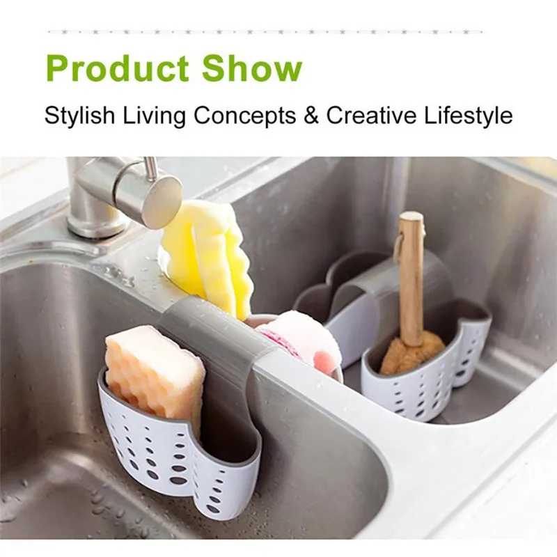 New Creative New Sponge Holder Sink Caddy Soap Holder For Kitchen Plastic Storage Baskets Wear-resistant hot Easy to Use C0302  04