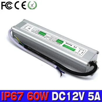 

DC12V 5A 60W IP67 Waterproof LED Power Supply AC100-240V To DC 12V Output LED Driver Switch Transformer For Outdoor Lighting