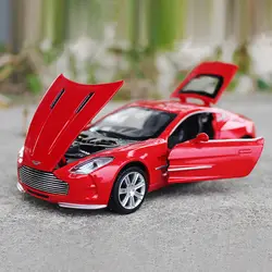 1: 32 игрушечный автомобиль масштаба для детей масштаб Вытяните назад свет игрушка звук Aston Martin электронная игрушка для Детский подарок