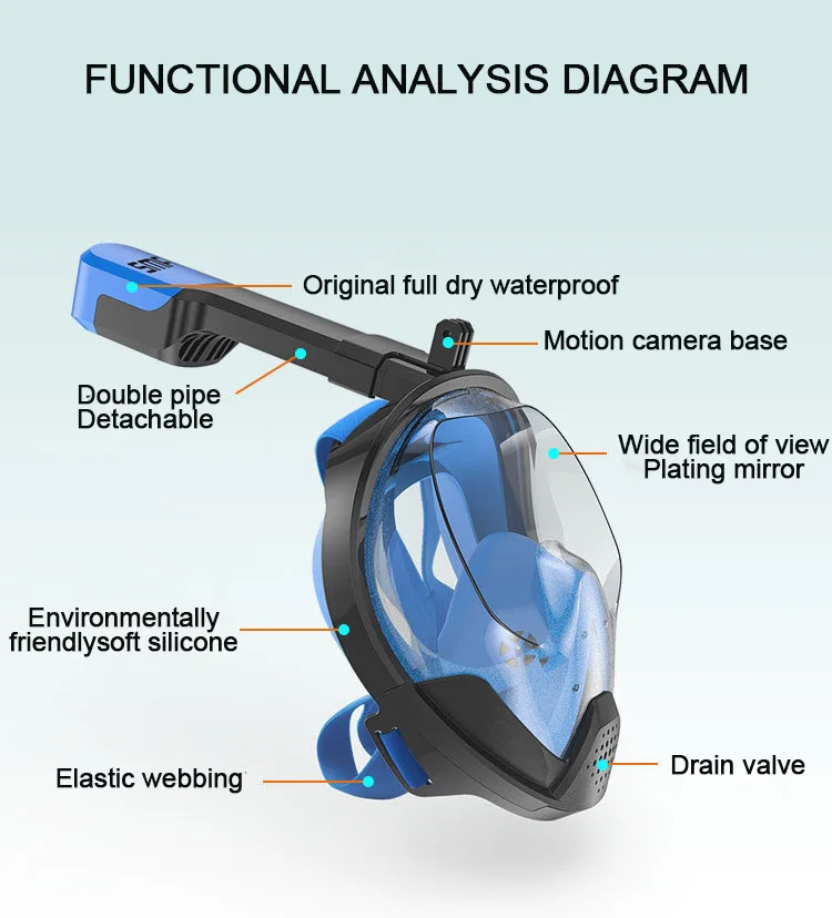 Новинка, Подводная маска для подводного плавания, анти-туман, для всего лица, для дайвинга, кислородная маска, набор для подводного плавания, респираторные маски, безопасные и водонепроницаемые