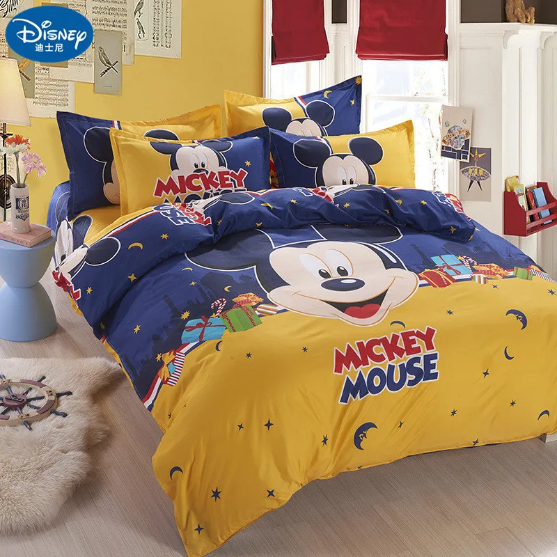 

Mickey mouse Bedding Set Cover pillowcase quilt minnie mouse cartoon Children bedclothes bed set Disney Home textile