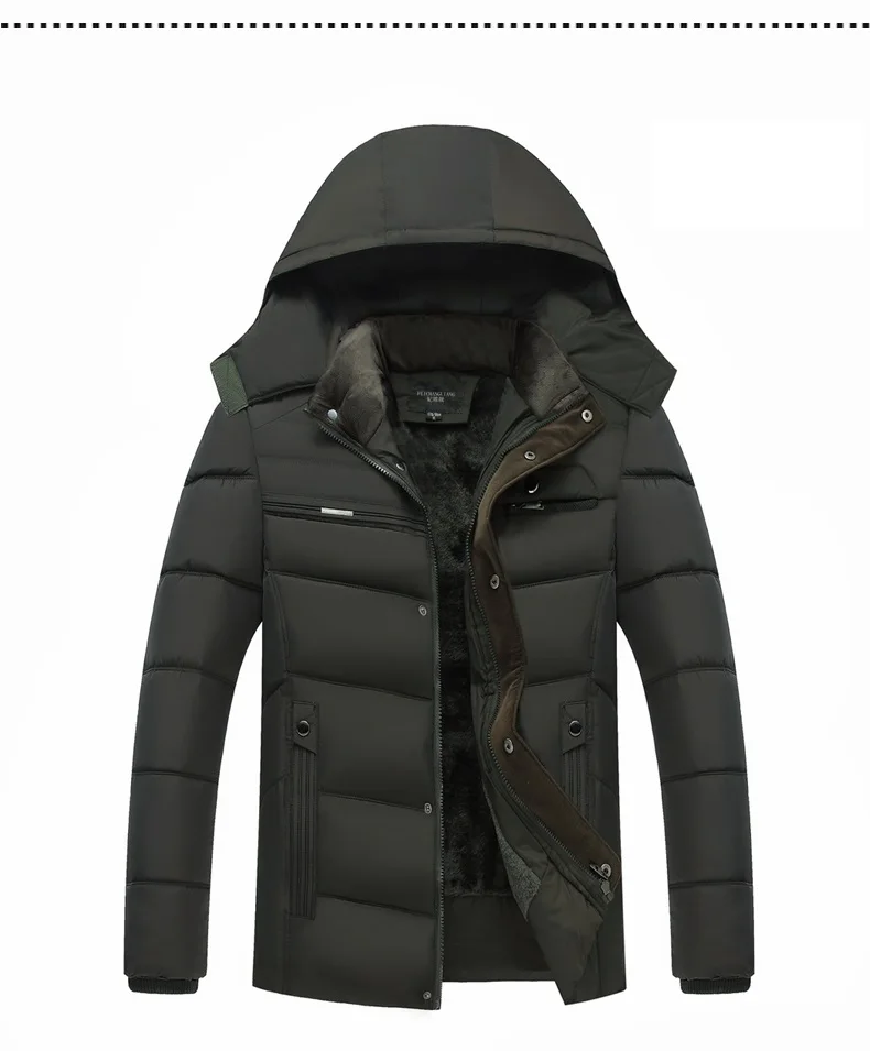 Новая брендовая зимняя теплая куртка для мужчин, пальто с капюшоном, повседневная мужская Толстая парка, пальто, мужская Тонкая Повседневная велюровая верхняя одежда с хлопковой подкладкой